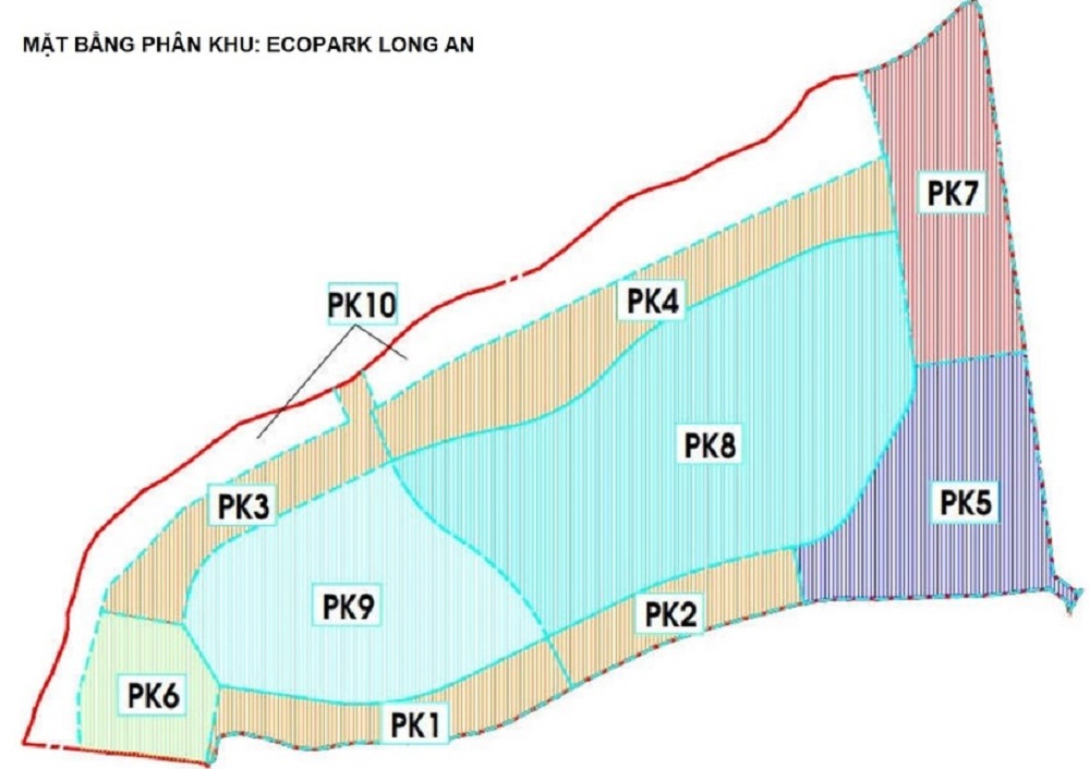 Mặt bằng phân khu dự án Ecopark Long An