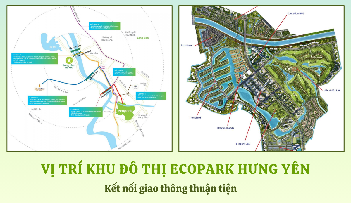 Vị trí khu đô thị Ecopark Hưng Yên