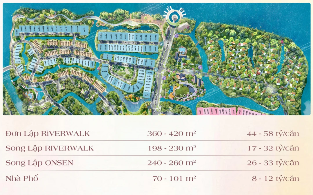 Các sản phẩm của phân khu The Riverwalk