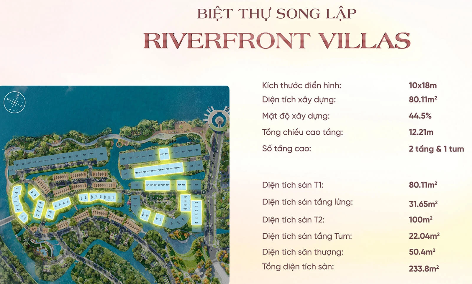 Biệt thự song lập Riverfront tại Eco Village Saigon River