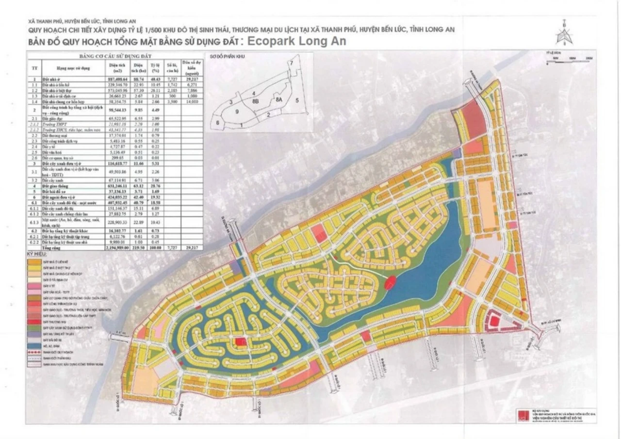 Quy hoạch khu đô thị dự án Ecopark Long An