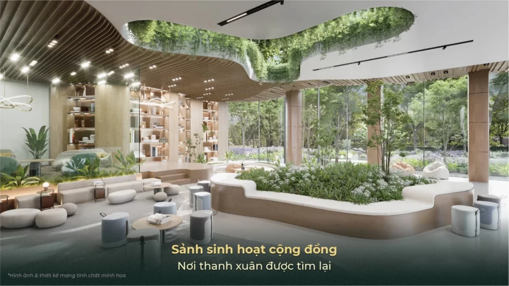 Sảnh sinh hoạt chung của cư dân Eco Retreat Long An